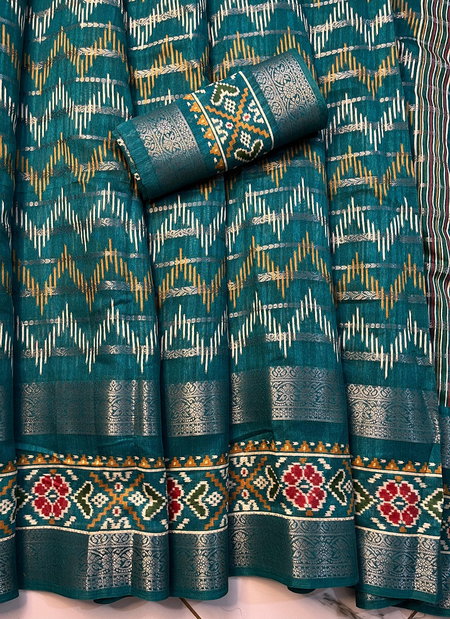 Wow Bandhej Pure Candy Cotton Silk With Jequrd Boder Saree Suppliers In India